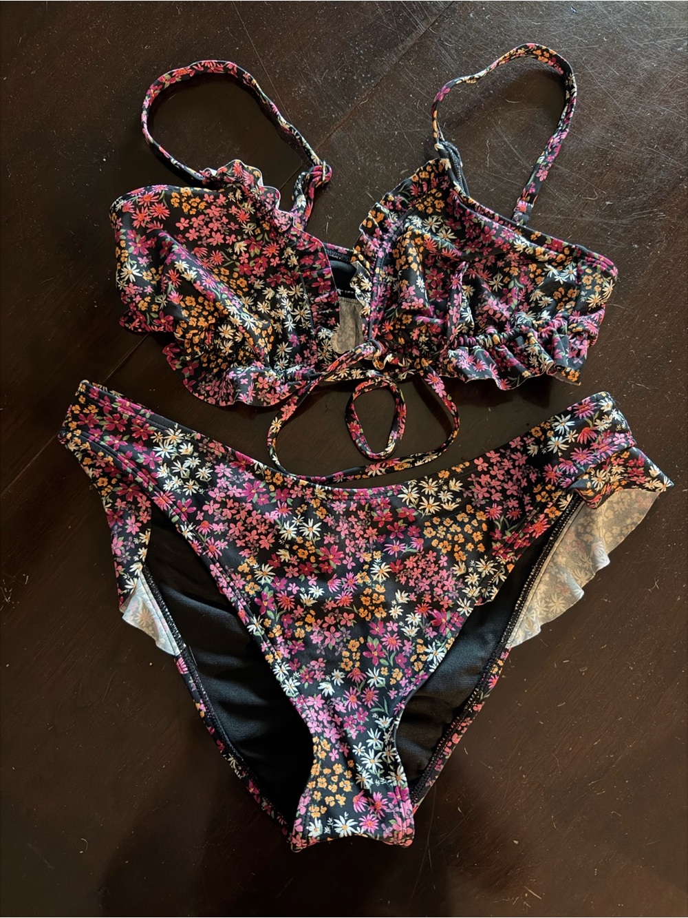Adore Me Tiffany Floral Ruffle Tie-Front Bikini - Picture 4 of 9
